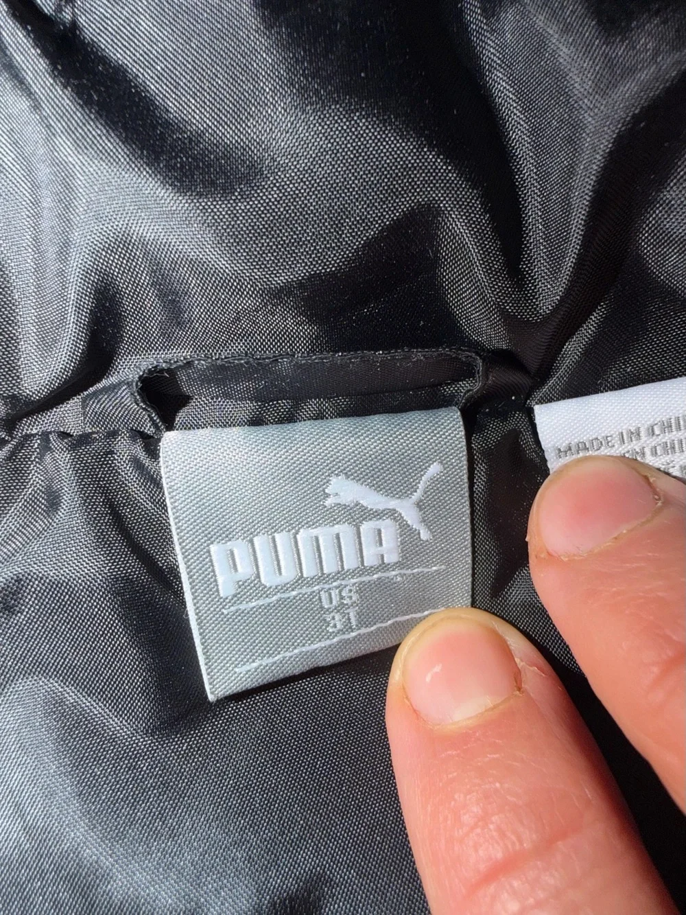 Puma Black Jacket with Silver Logo Tag